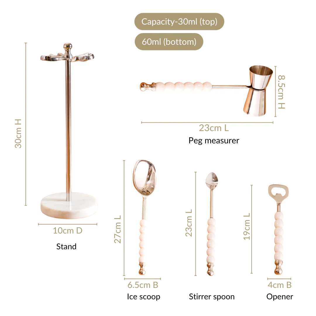 Set Of 4 Mixologist Essential Bar Tools With Stand - Image 5
