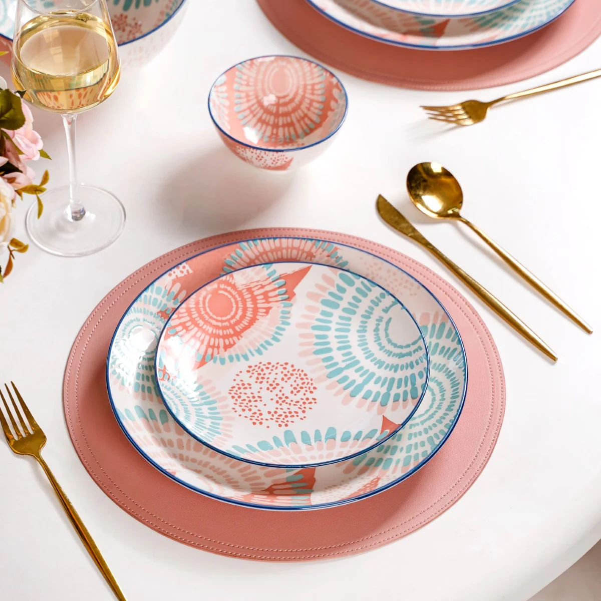 Set Of 4 Pastel Paradise Snack Plates 7 Inch - Image 2