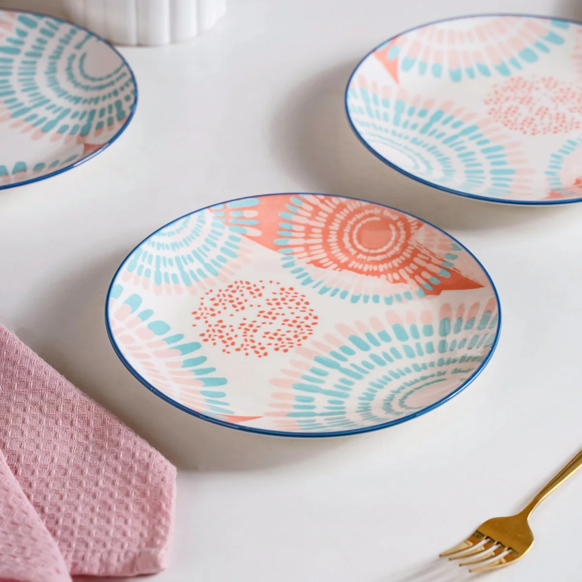 Set Of 4 Pastel Paradise Snack Plates 7 Inch - Image 7