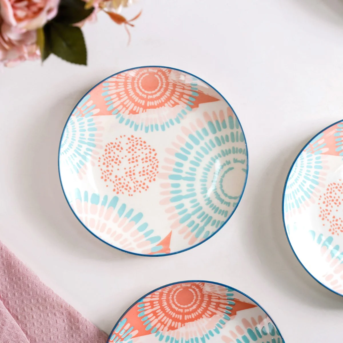 Set Of 4 Pastel Paradise Snack Plates 7 Inch - Image 9
