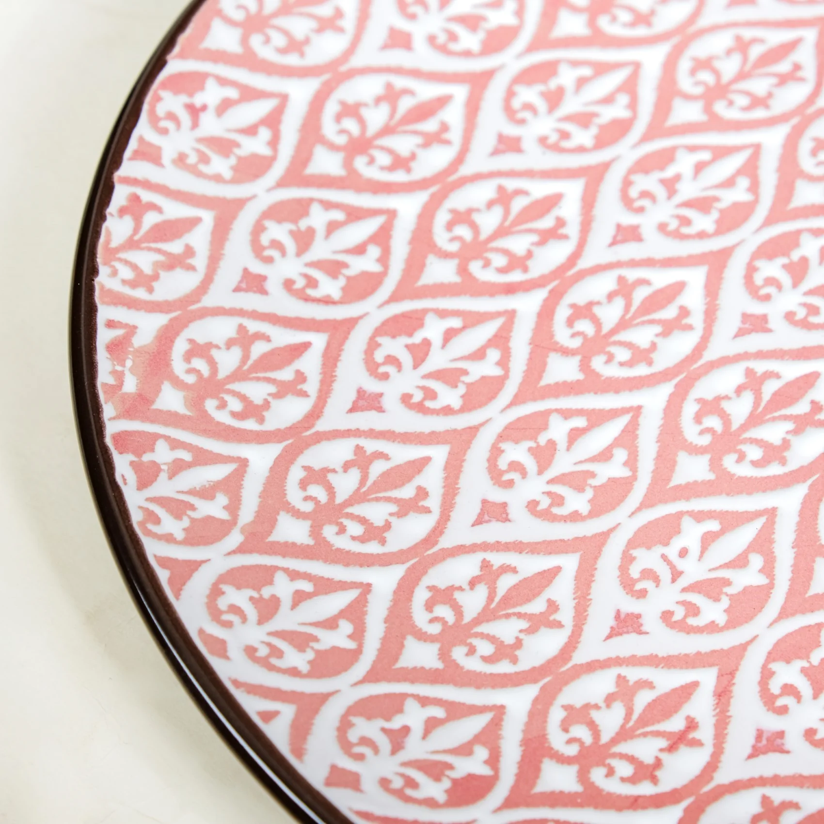 Set Of 4 Pink Baroque Ceramic Dinner Plate 11 Inch - Image 7