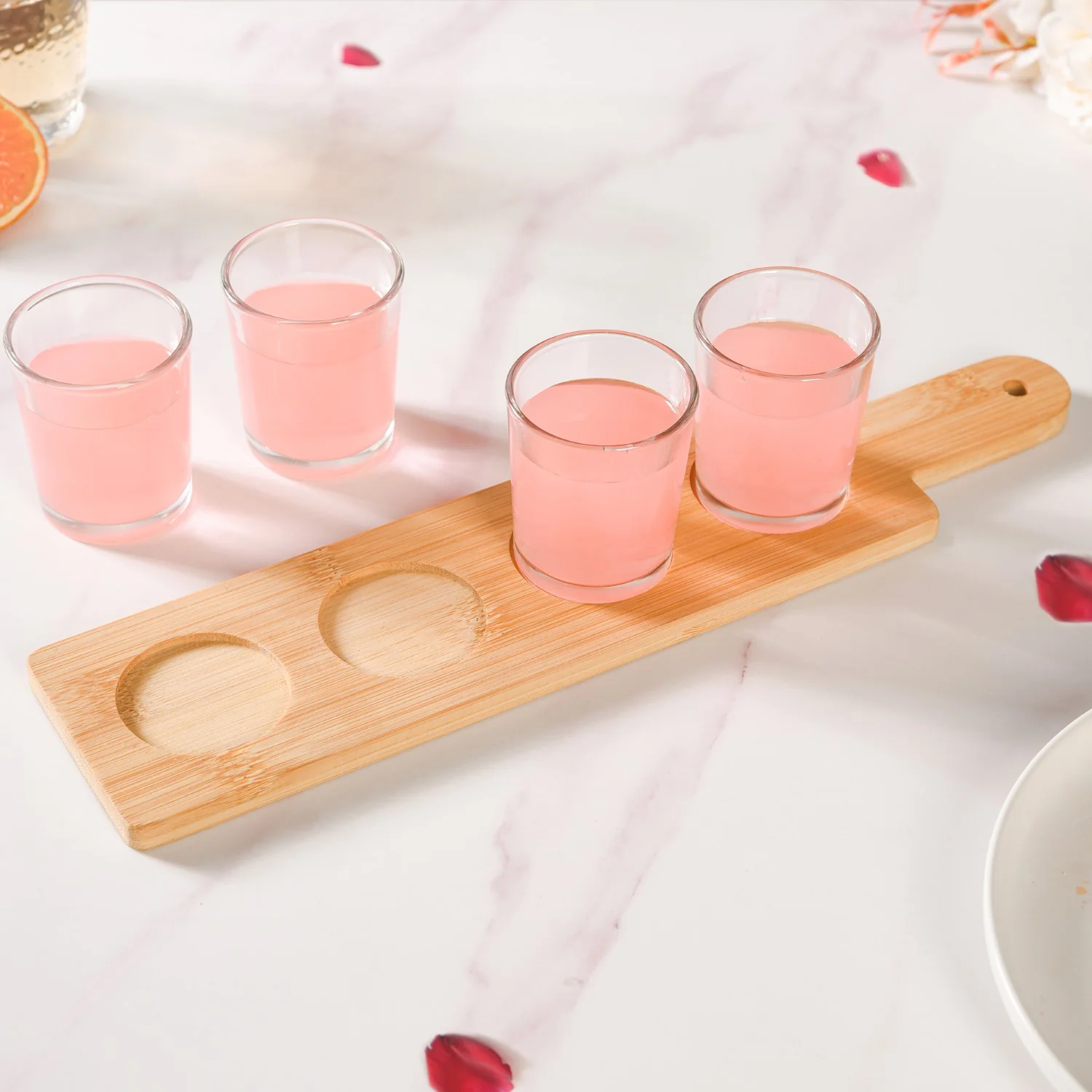 Set Of 4 Shot Glasses With Wooden Tray 100ml - Image 7