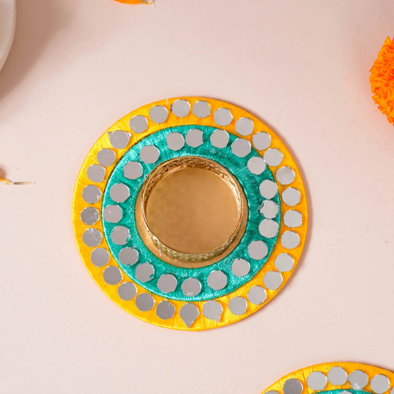 Set Of 4 Tea Light Holders With Mirrorwork - Image 6