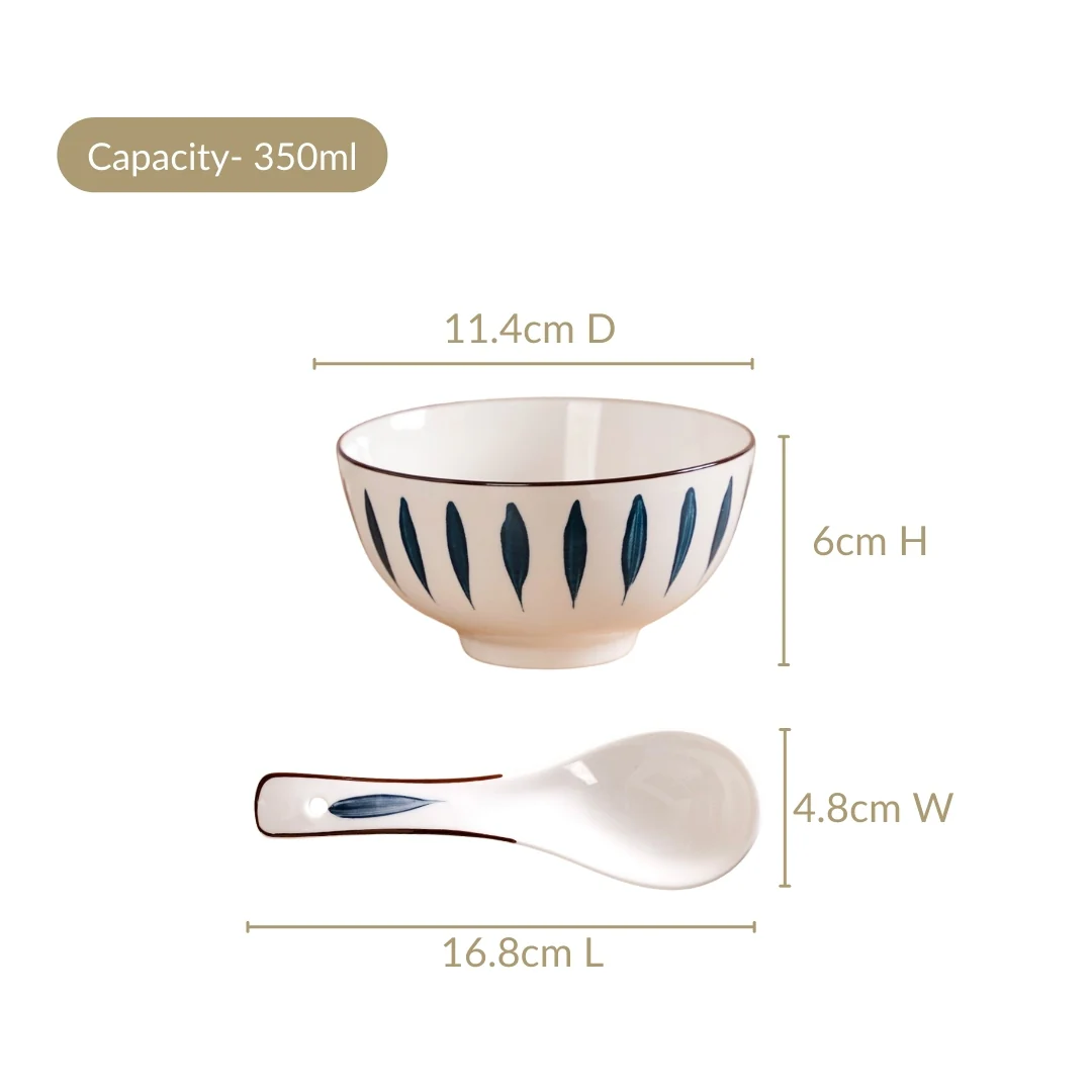 Set Of 4 Teardrop Soup Bowls With Spoon 350ml - Image 4
