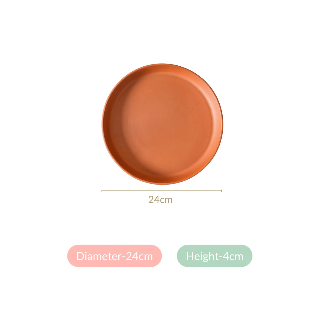 Set Of 4 Terracotta Dinner Plates 9 Inch - Image 4