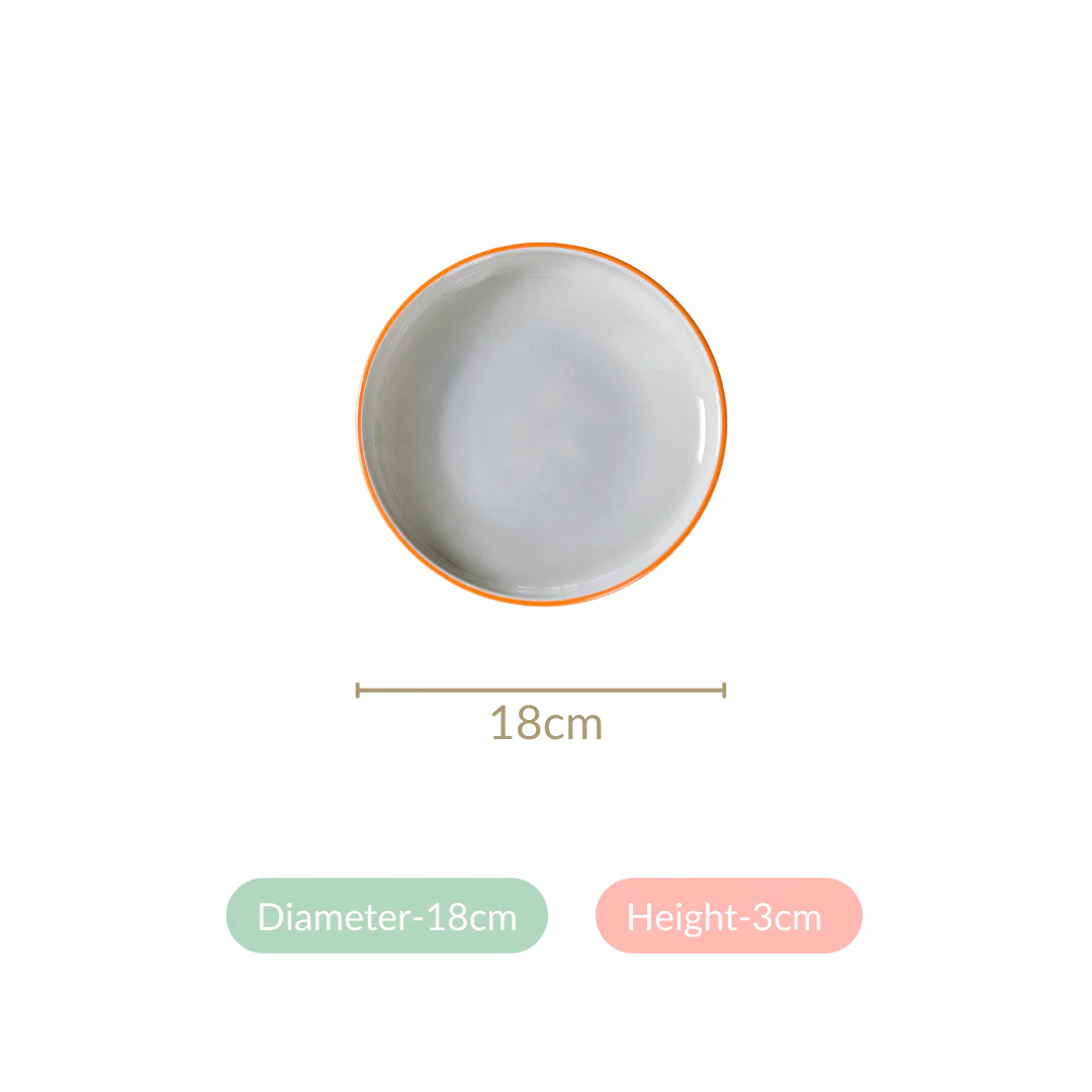 Set Of 4 Zoella Orange Ceramic Snack Plates 7 Inch - Image 5