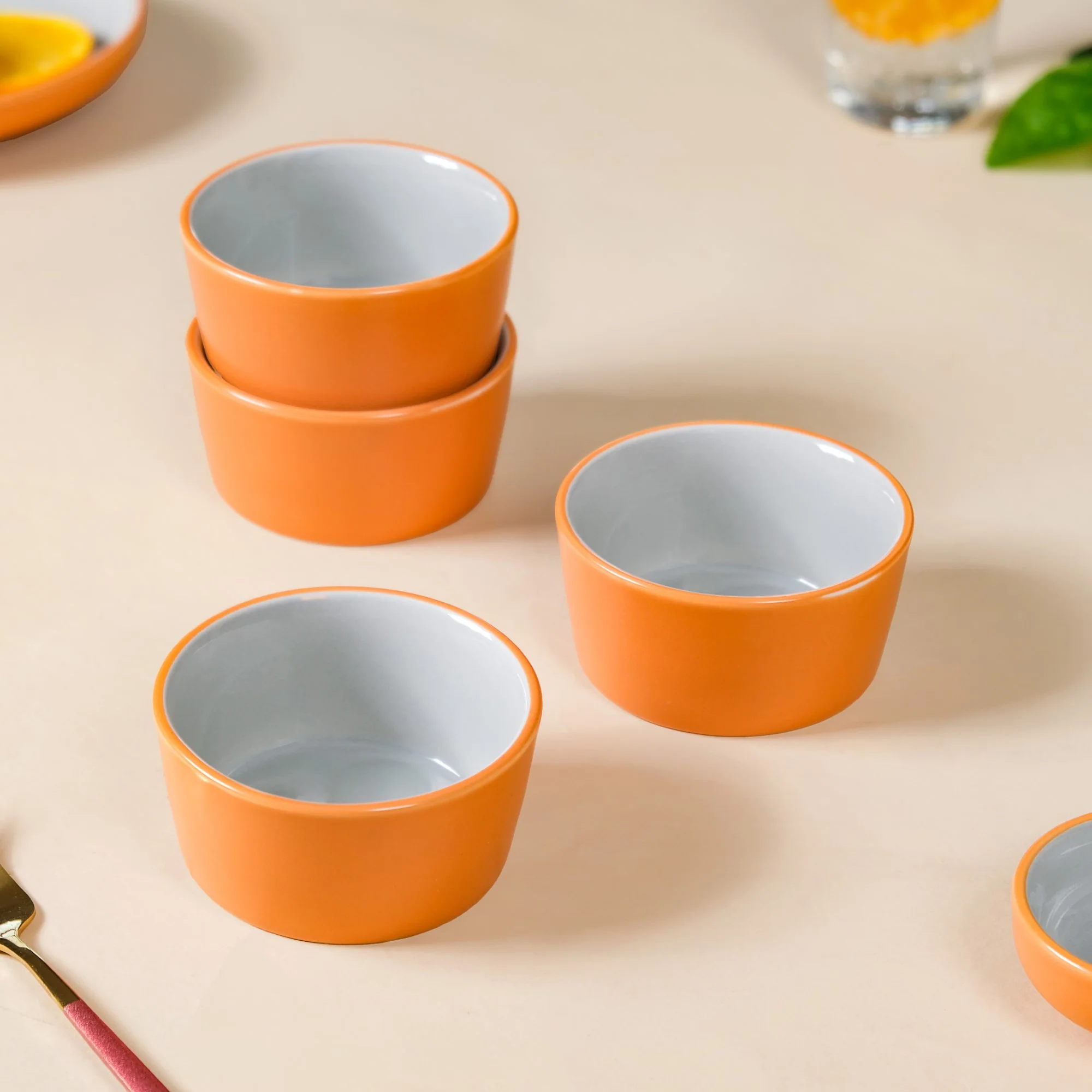 Set Of 4 Zoella Orange Dessert Bowls 200ml - Image 2