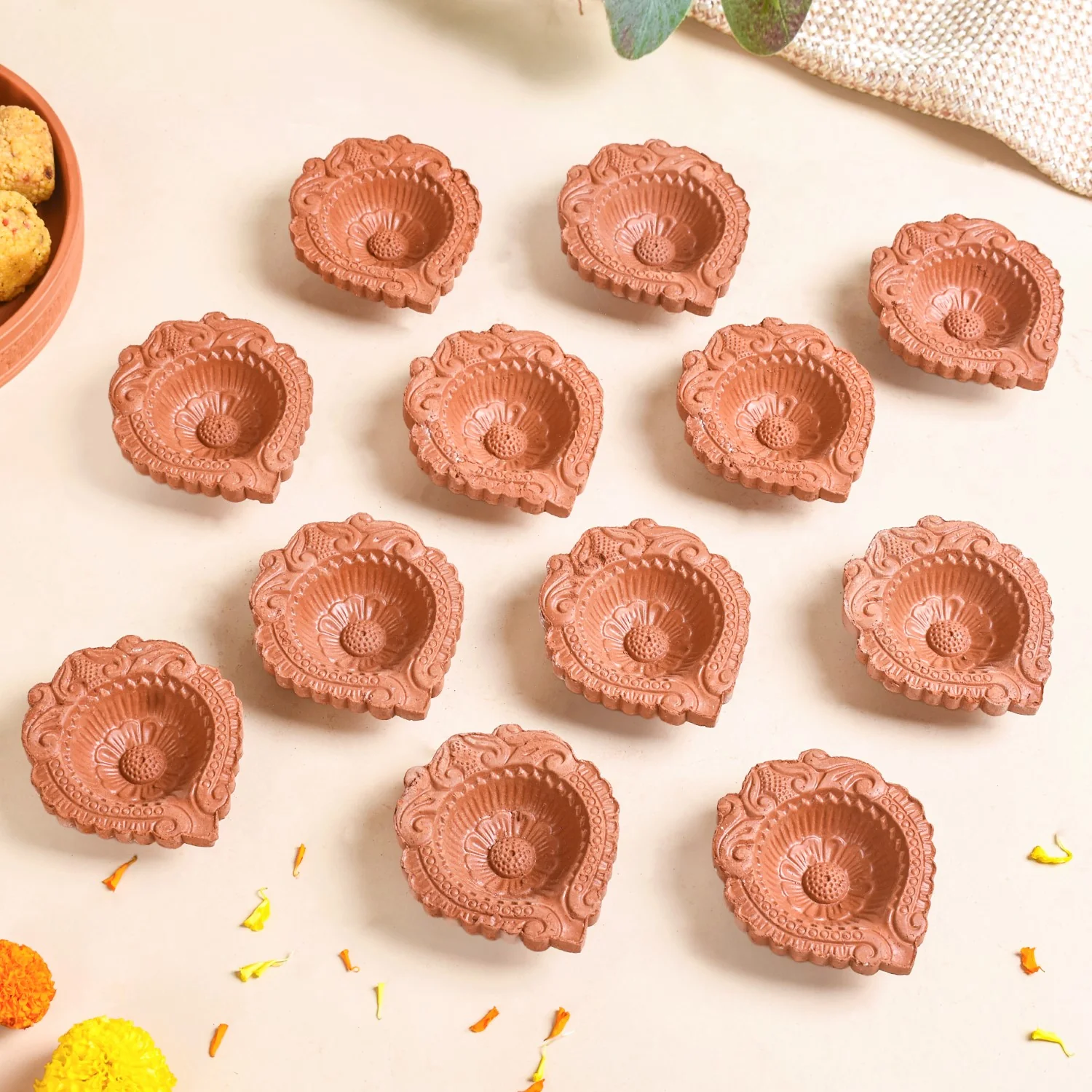 Set Of 48 Pure Earthen Clay Diyas - Image 7