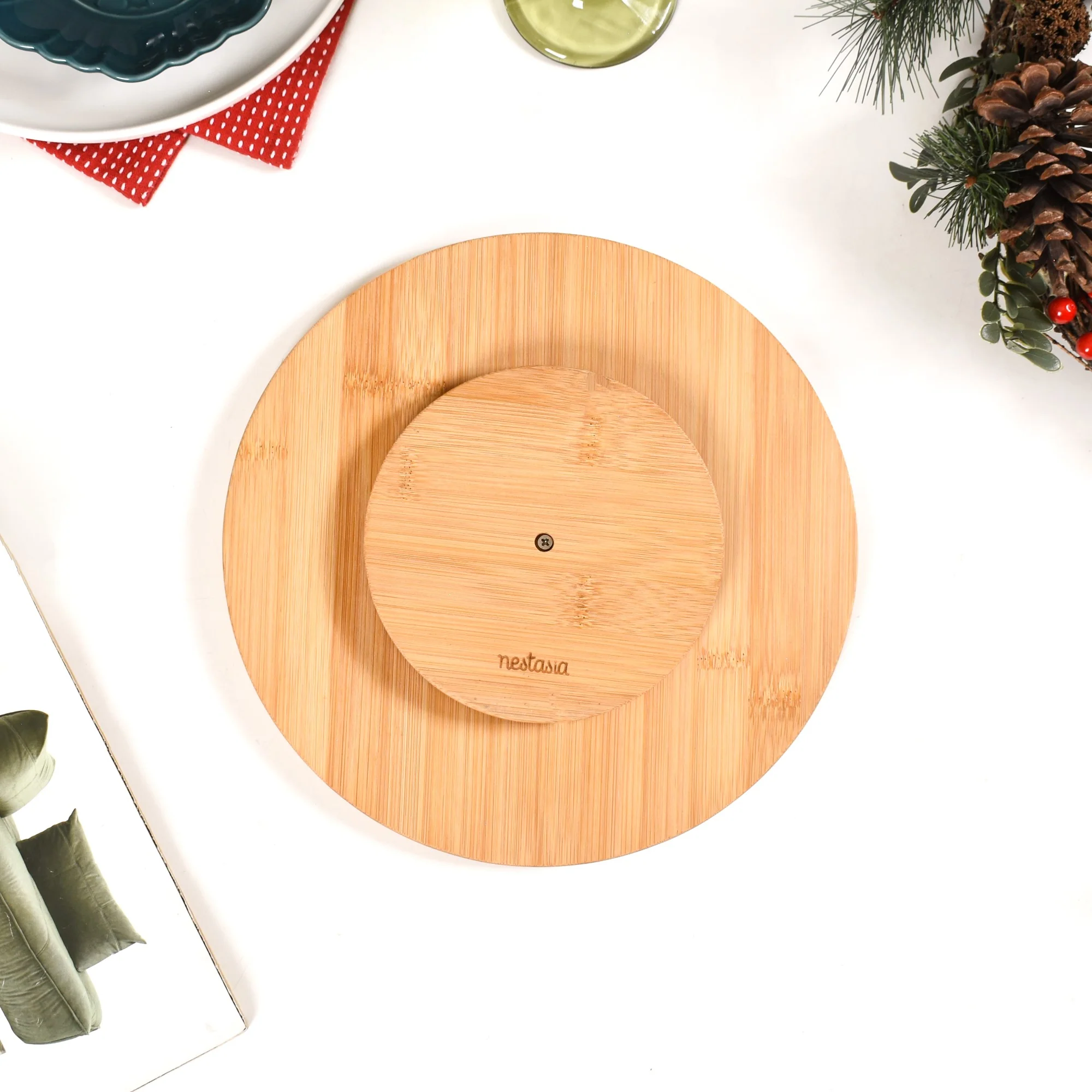 Set Of 5 Tree Snack Bowls With Wooden Rotating Tray 100ml - Image 9