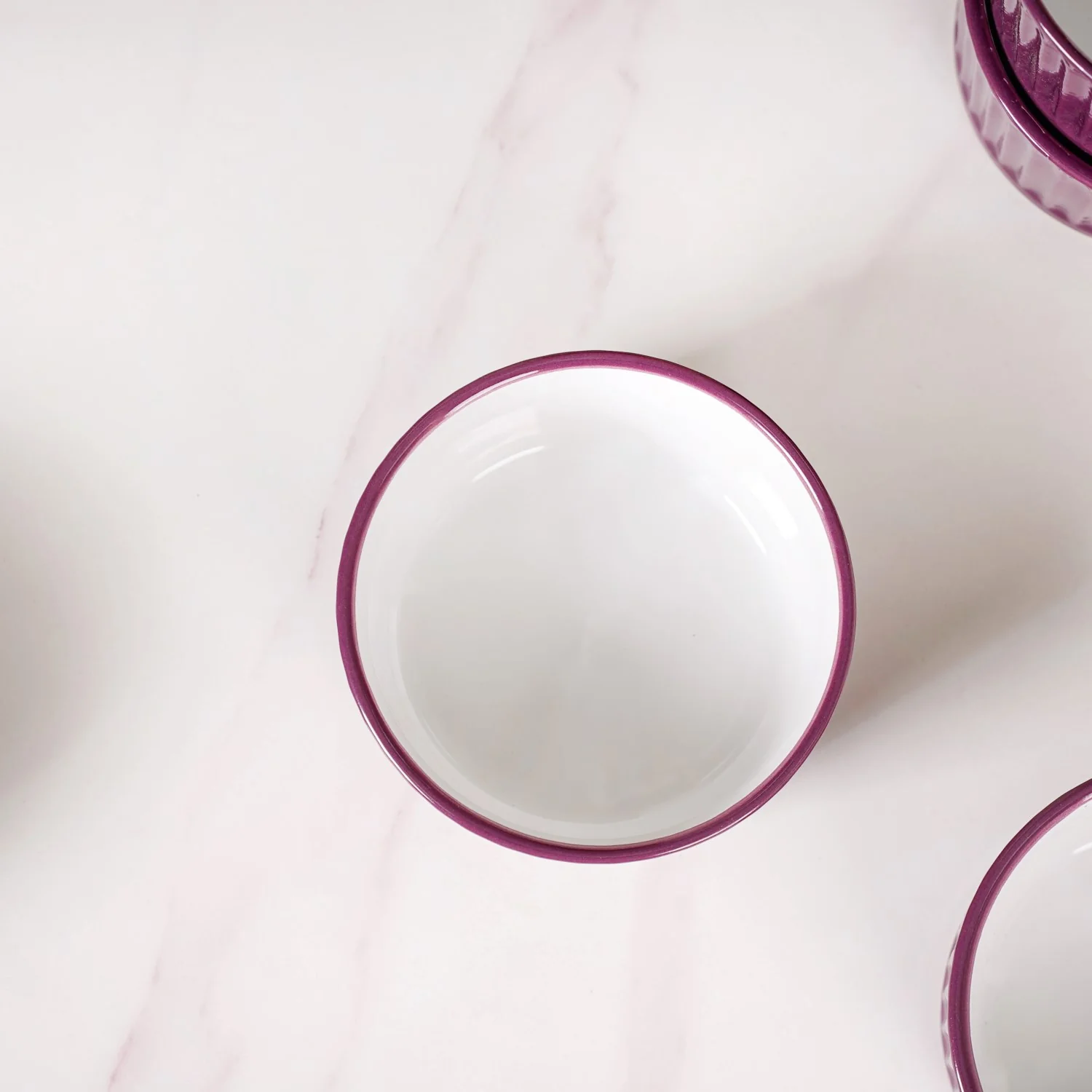 Set of 6 Ceramic Cresta Snack Bowl Purple 400ml - Image 6