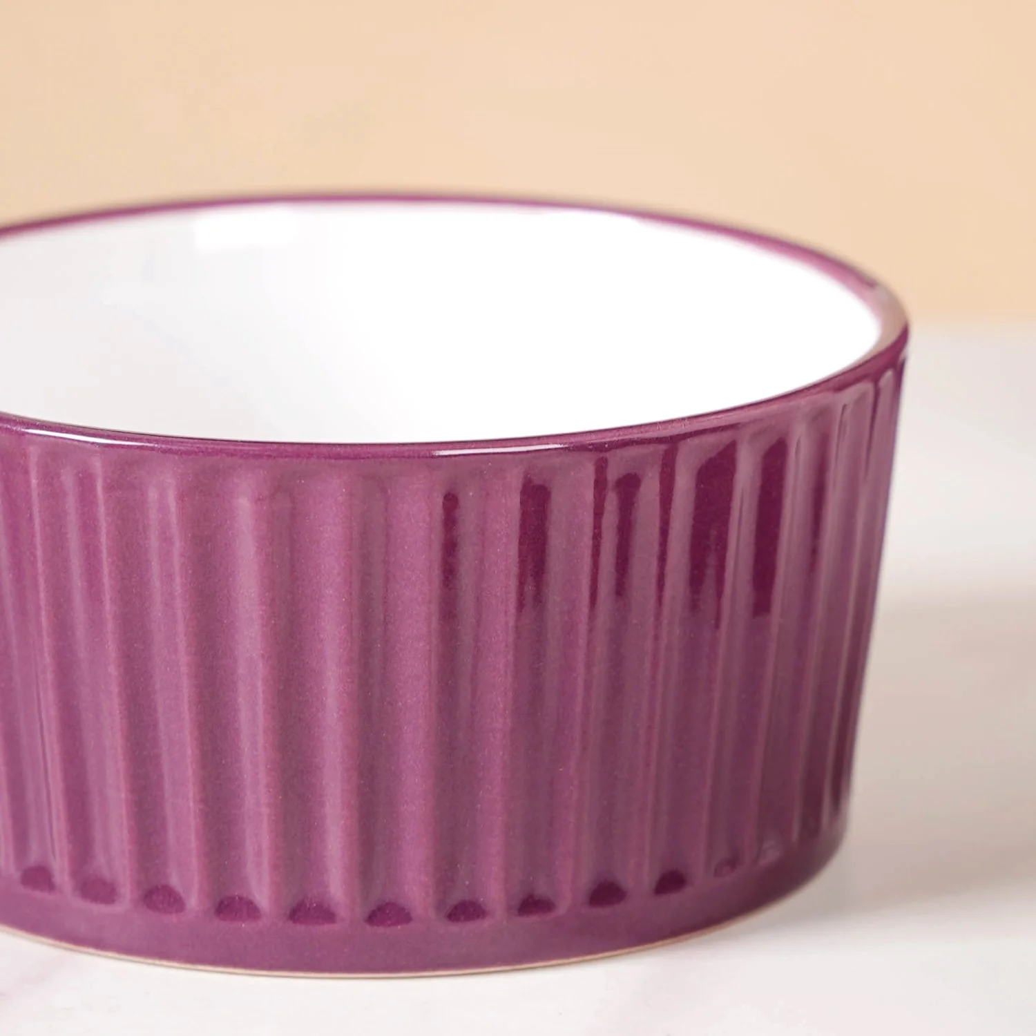 Set of 6 Ceramic Cresta Snack Bowl Purple 400ml - Image 7