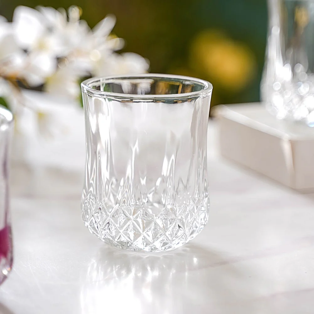 Set Of 6 Diamond Cut Glass Tumbler 200ml - Image 5