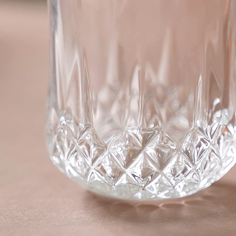 Set Of 6 Diamond Cut Glass Tumbler 200ml - Image 7