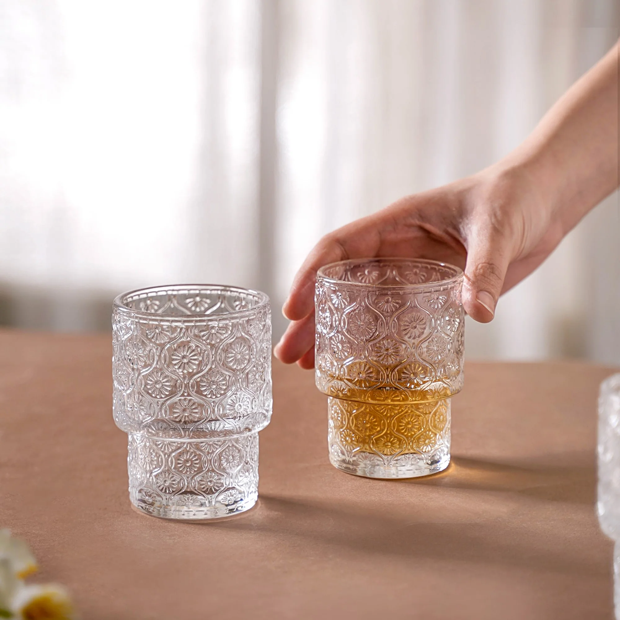 Set of 6 Floral Drinking Glass Tumblers - Image 10