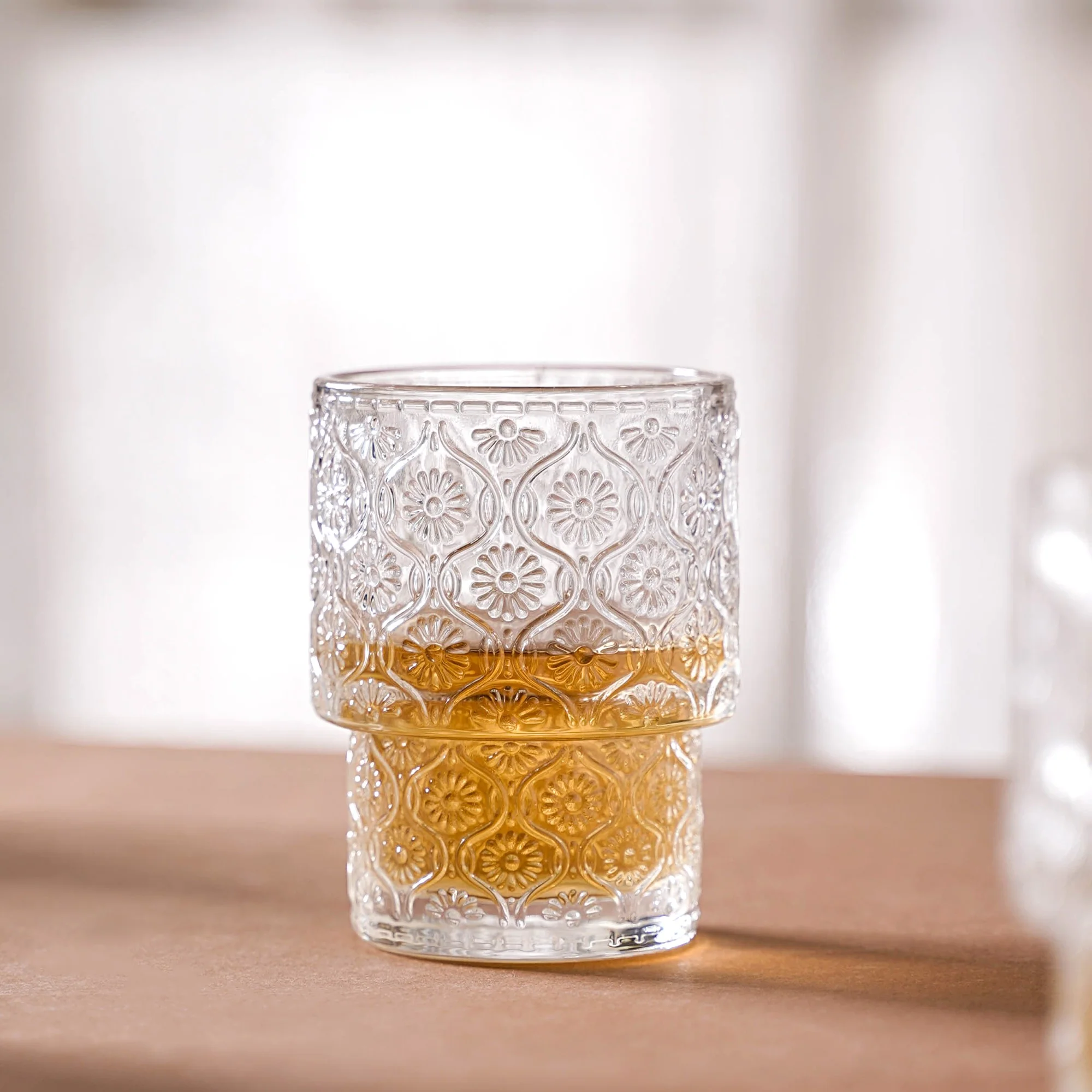 Set of 6 Floral Drinking Glass Tumblers - Image 3