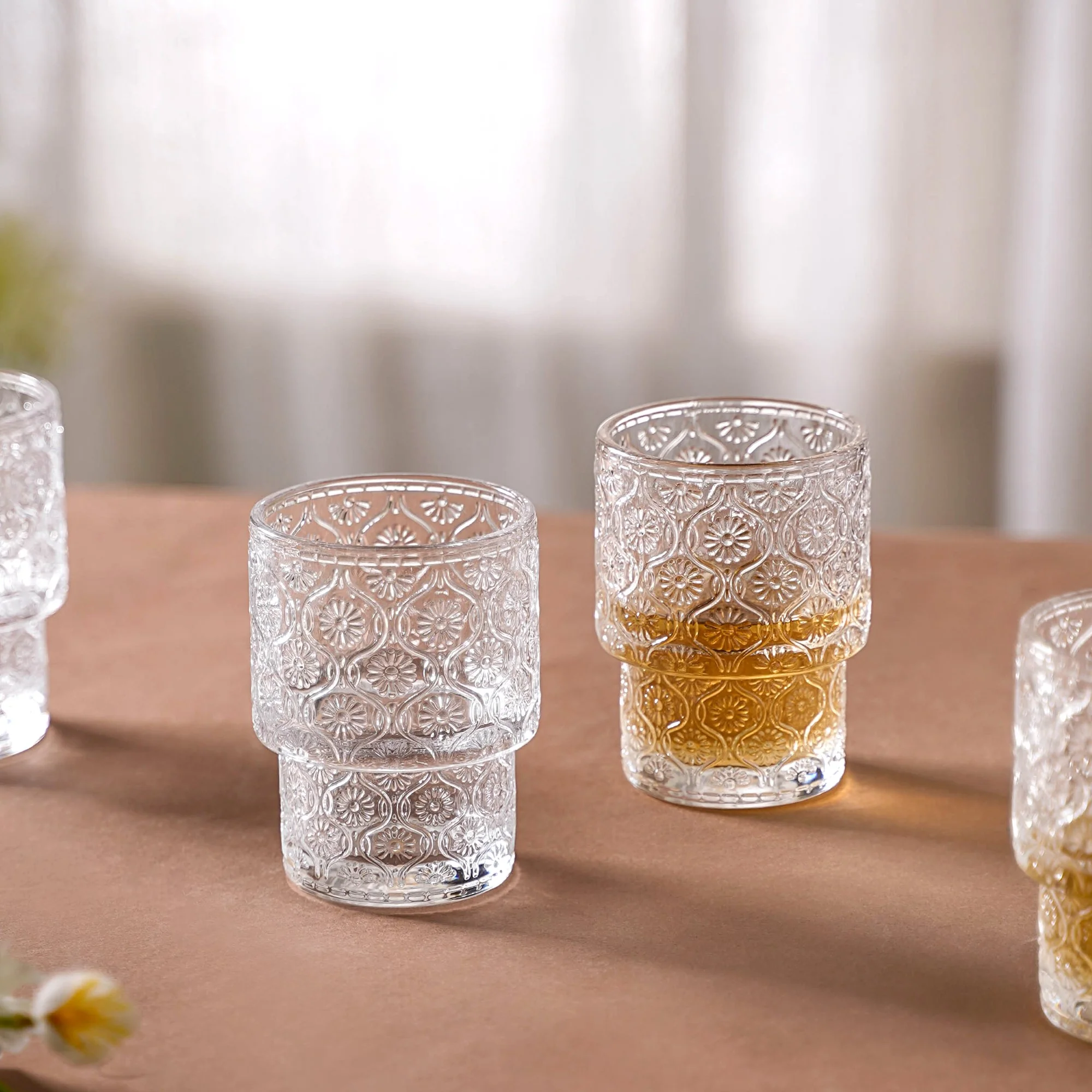 Set of 6 Floral Drinking Glass Tumblers - Image 9