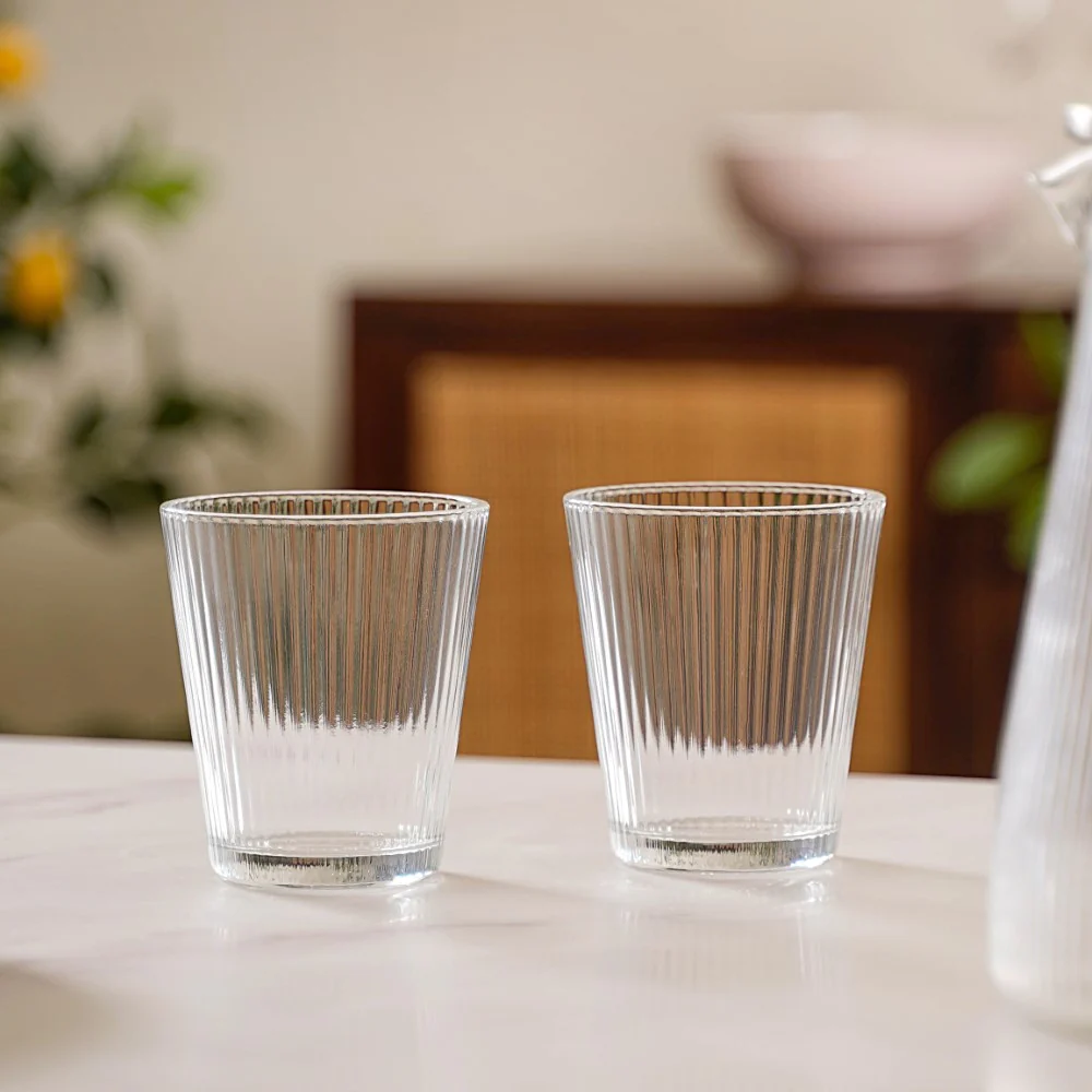 Set Of 6 Fluted Glass Tumbler 260ml - Image 3