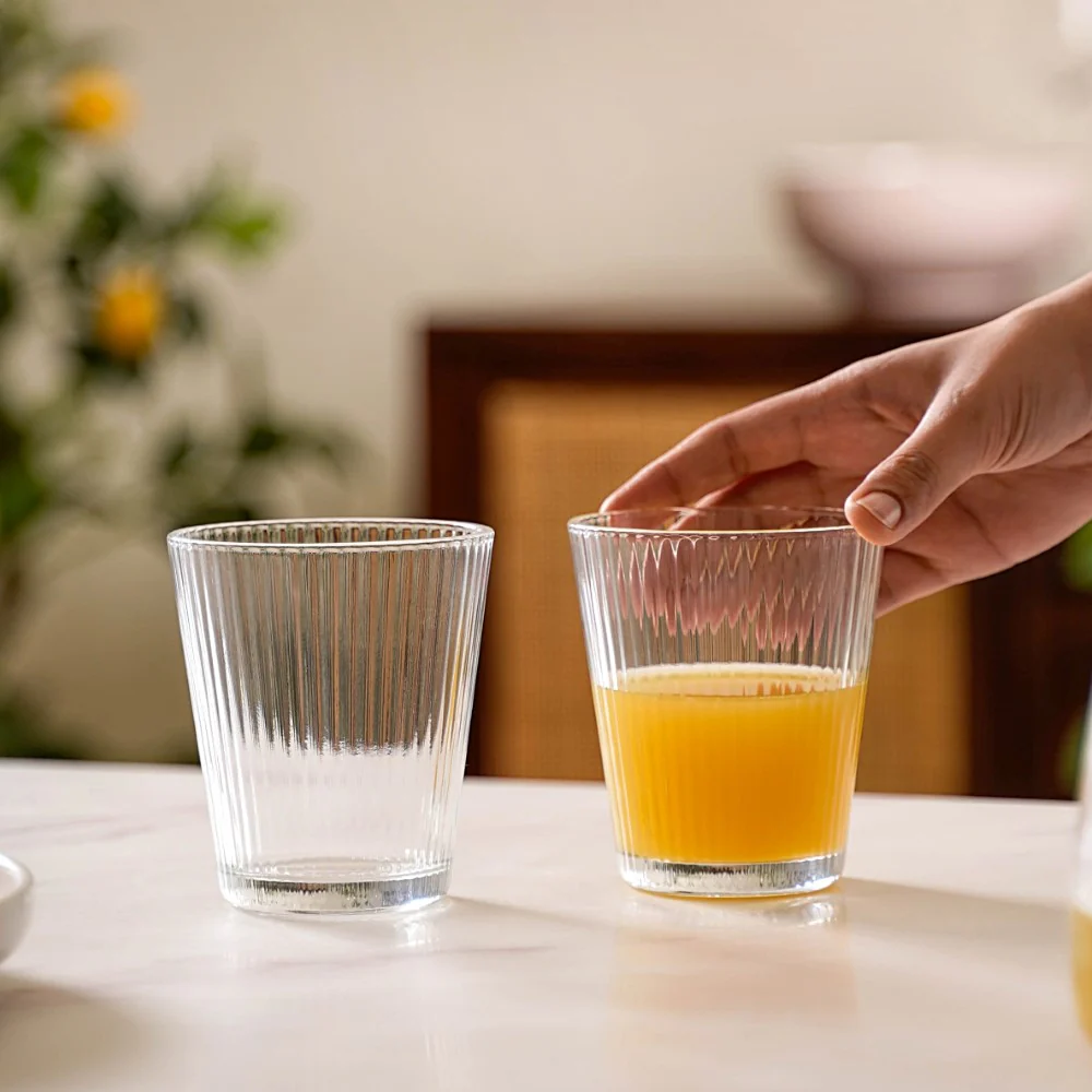 Set Of 6 Fluted Glass Tumbler 260ml - Image 6