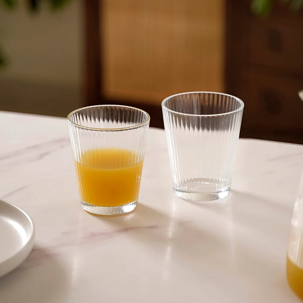 Set Of 6 Fluted Glass Tumbler 260ml - Image 9