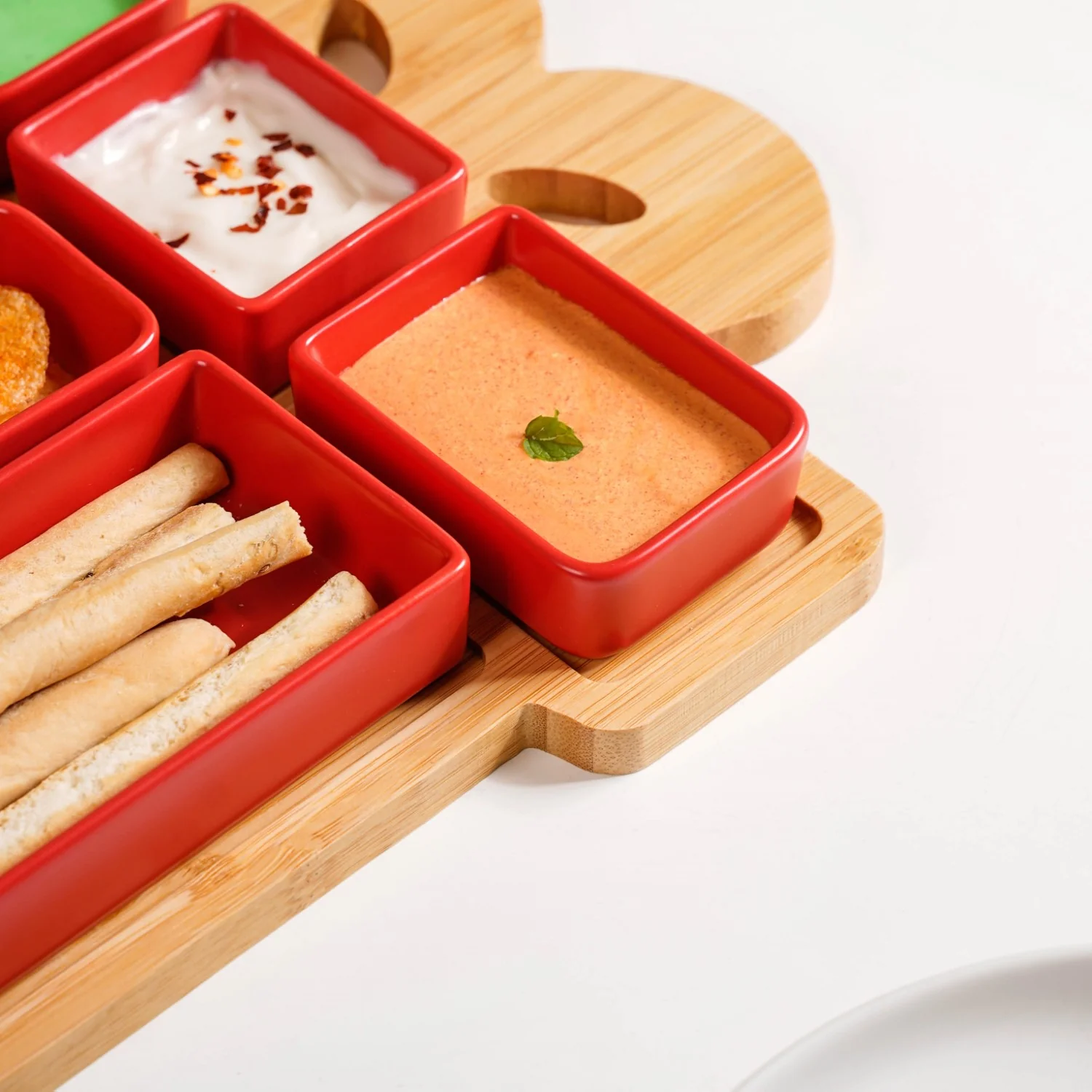 Set Of 6 Gift Box Ceramic Platter With Tray - Image 7