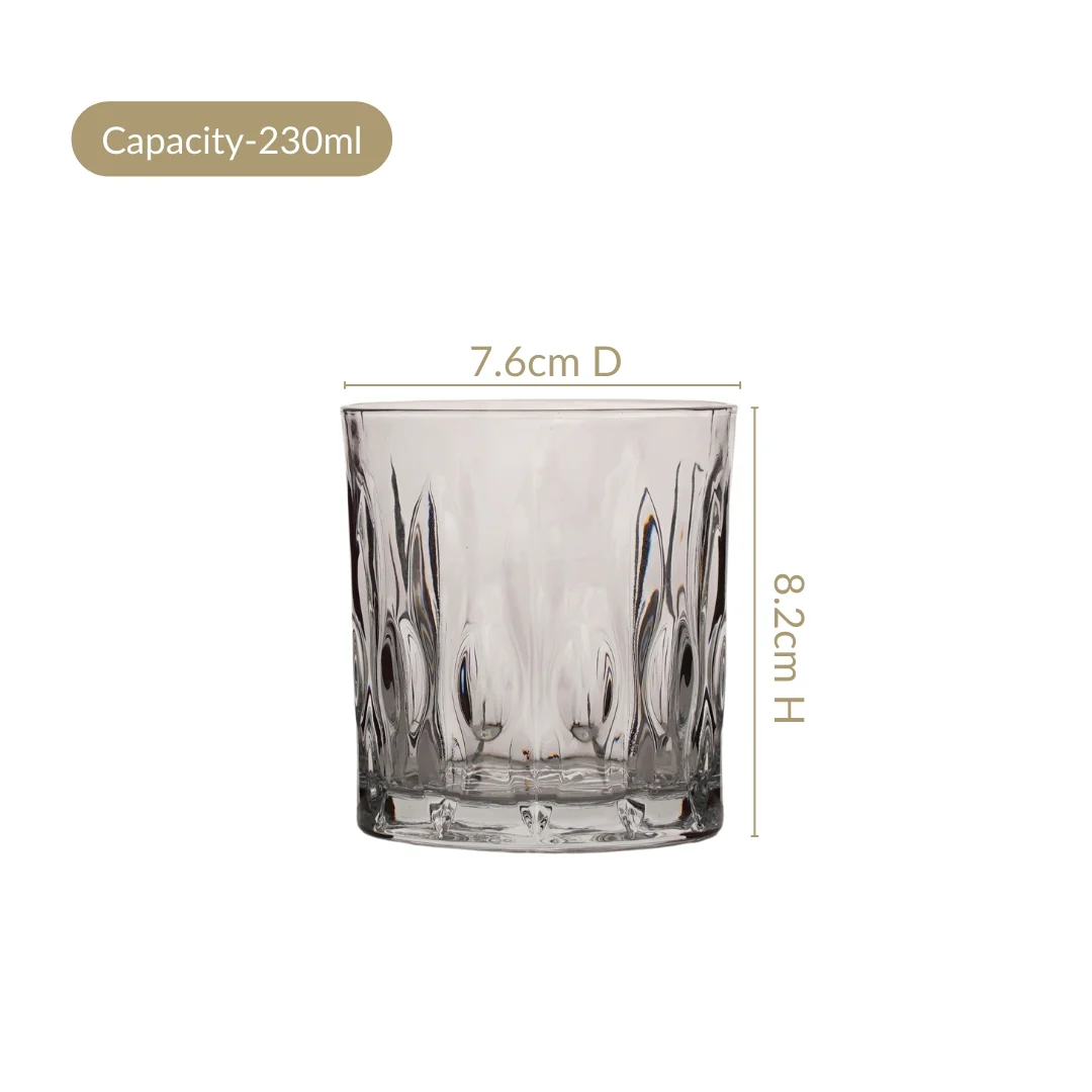 Set Of 6 Luxury Engraved Whiskey Scotch Glass 230ml - Image 5