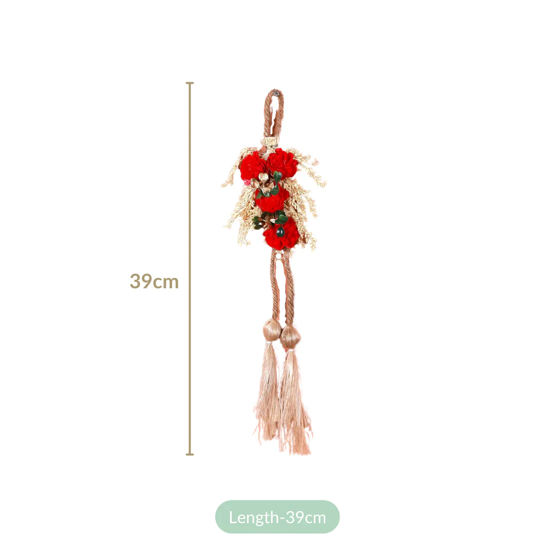 Set Of 6 Mini Floral Wall Hangings With Tassels - Image 7