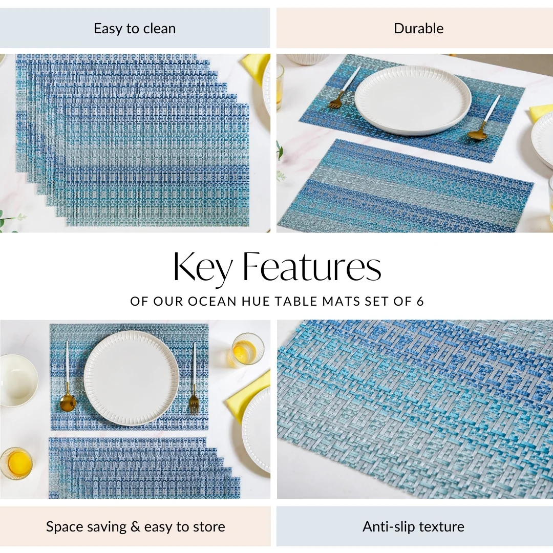 Set Of 6 Ocean Hue Table Mats - Image 5