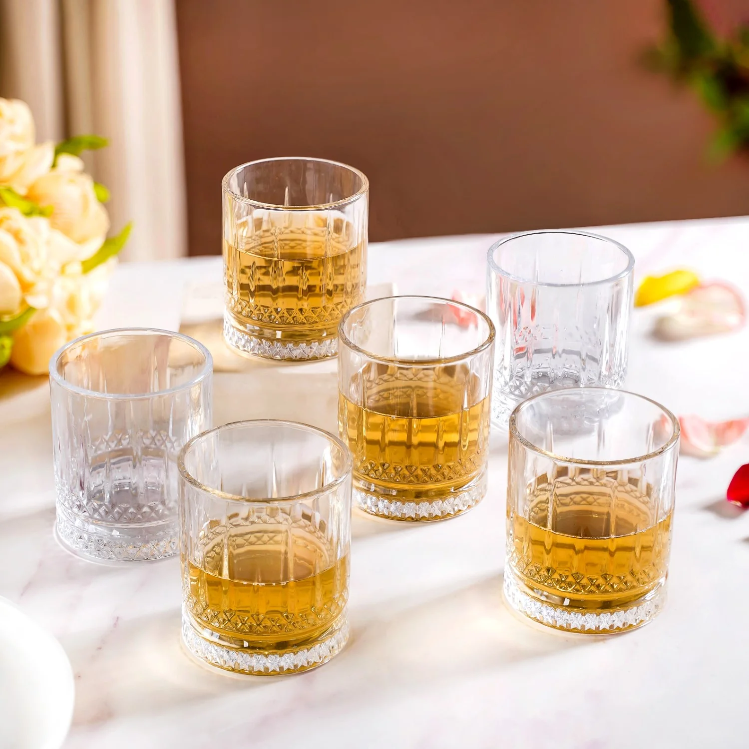 Set Of 6 Premium Ribbed Whiskey Glasses 220ml - Image 9