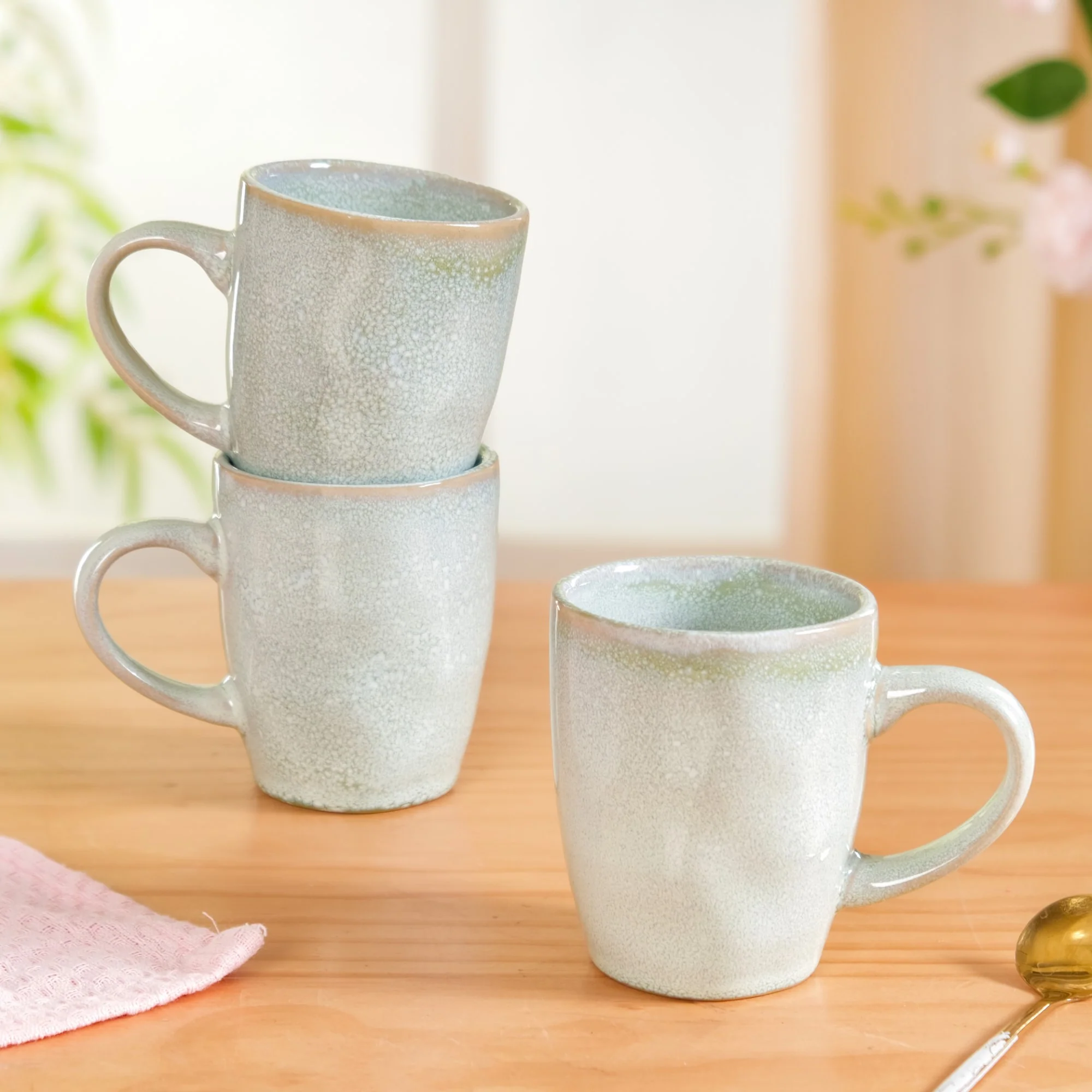 Set Of 6 Sera Light Green Ceramic Coffee Mug 250ml - Image 7
