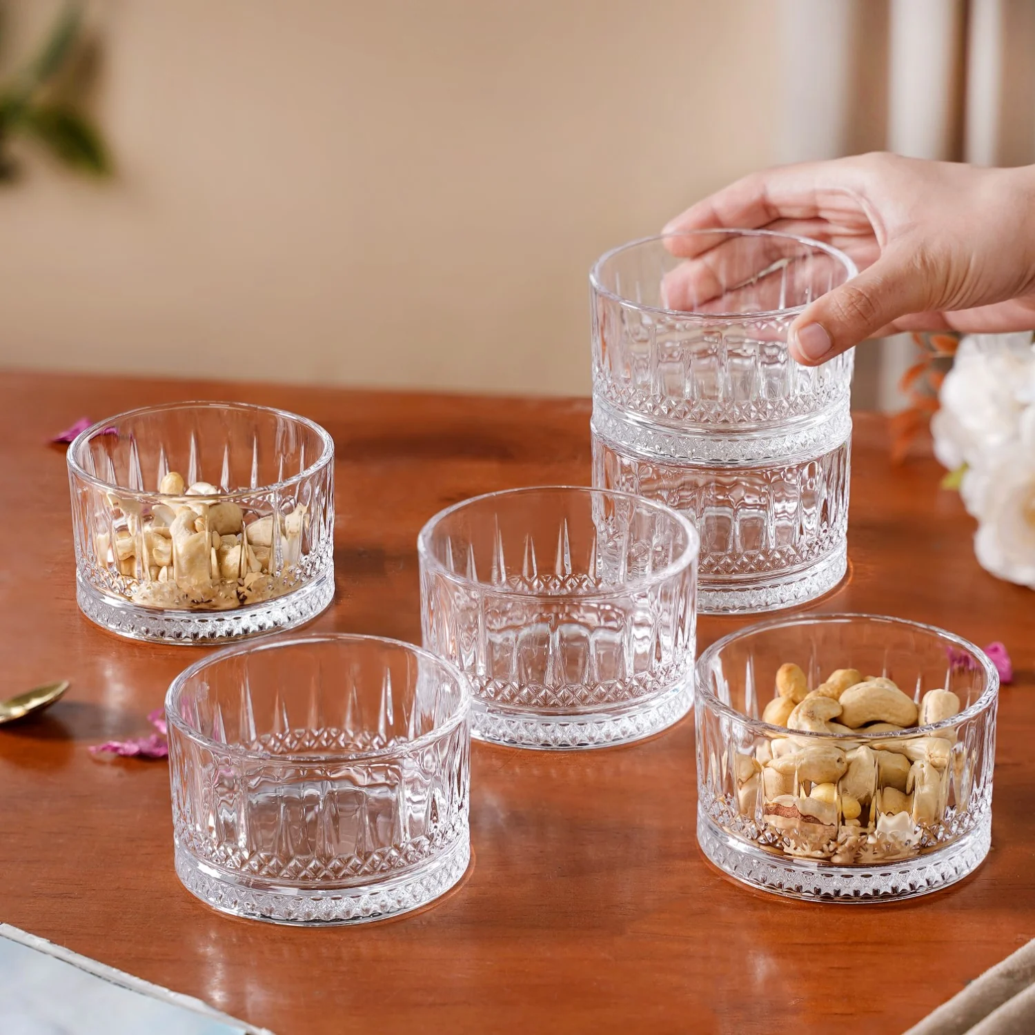 Set Of 6 Small Snack Bowls Glass 220ml - Image 6
