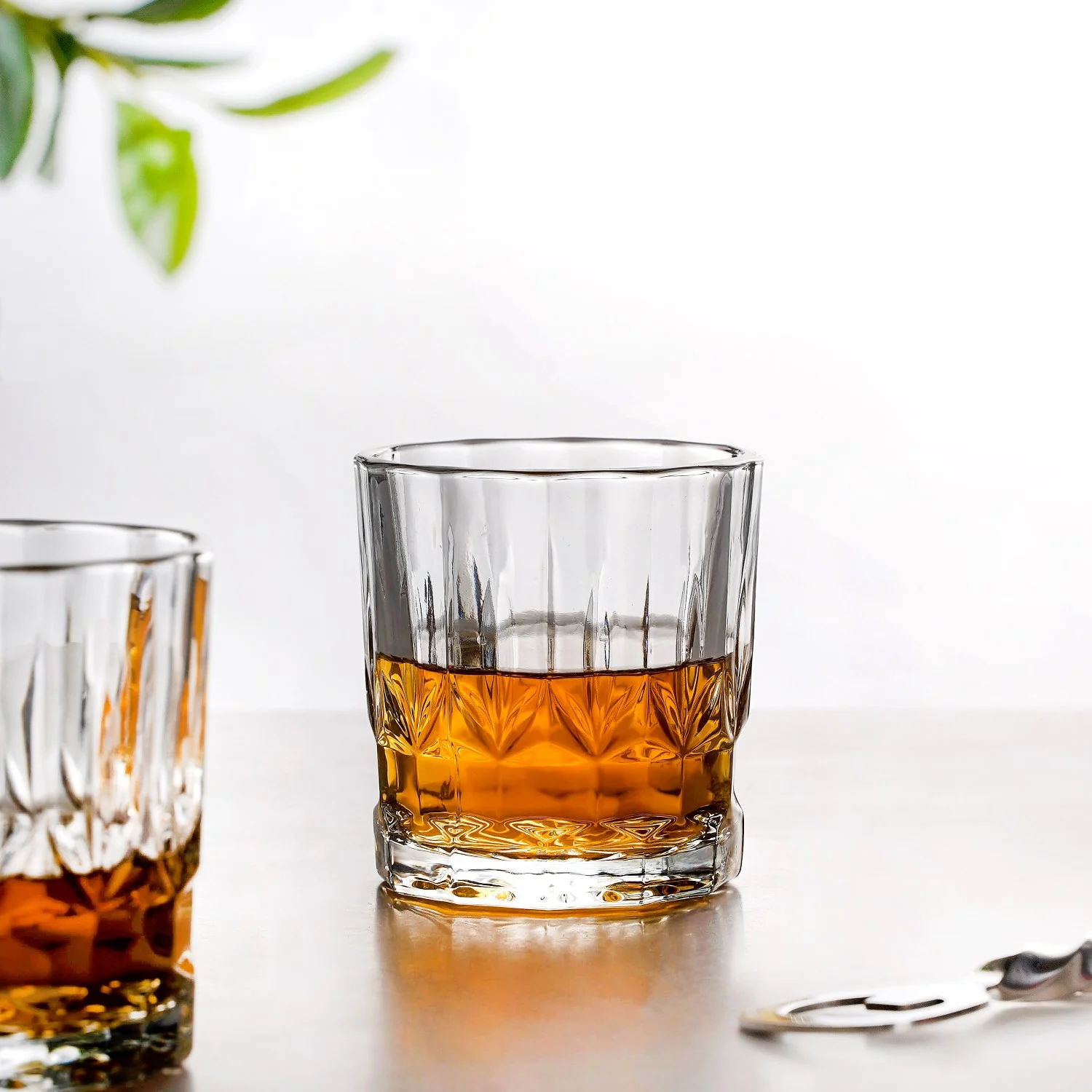 Set Of 6 Vintage Old Fashioned Whiskey Glasses 230ml