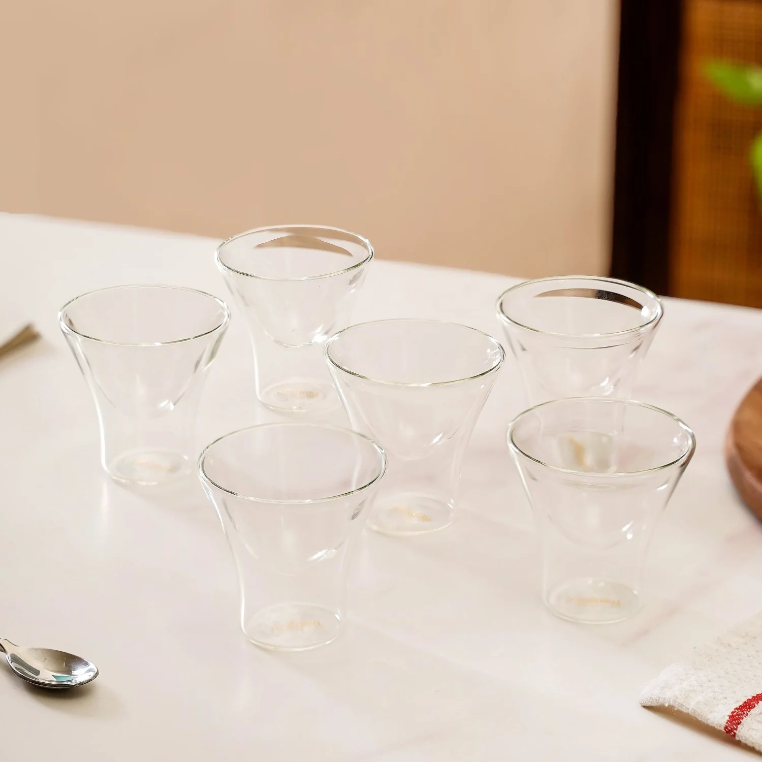 Set Of 6 Wide Top Double Wall Shot Glasses 100ml - Image 3