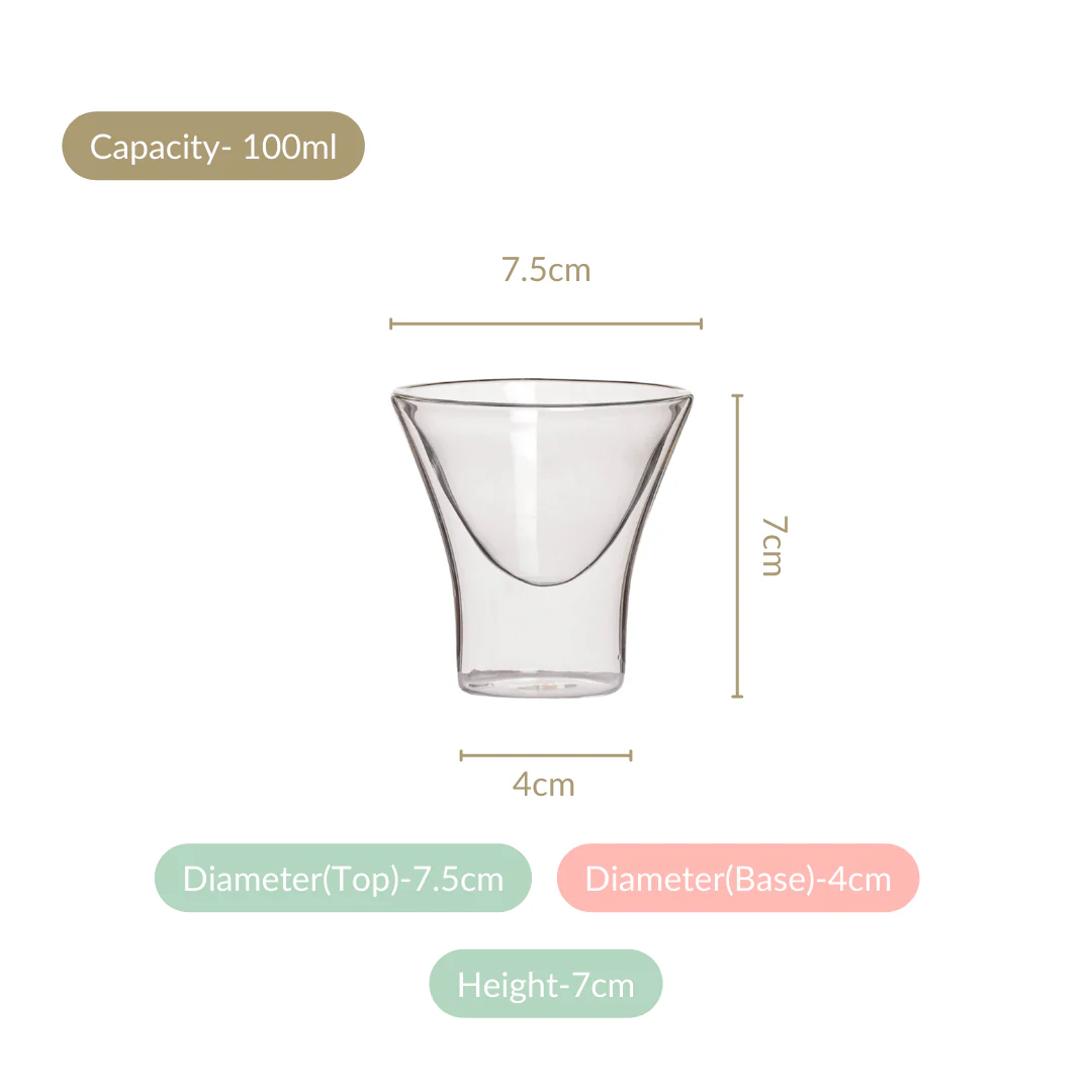 Set Of 6 Wide Top Double Wall Shot Glasses 100ml - Image 4
