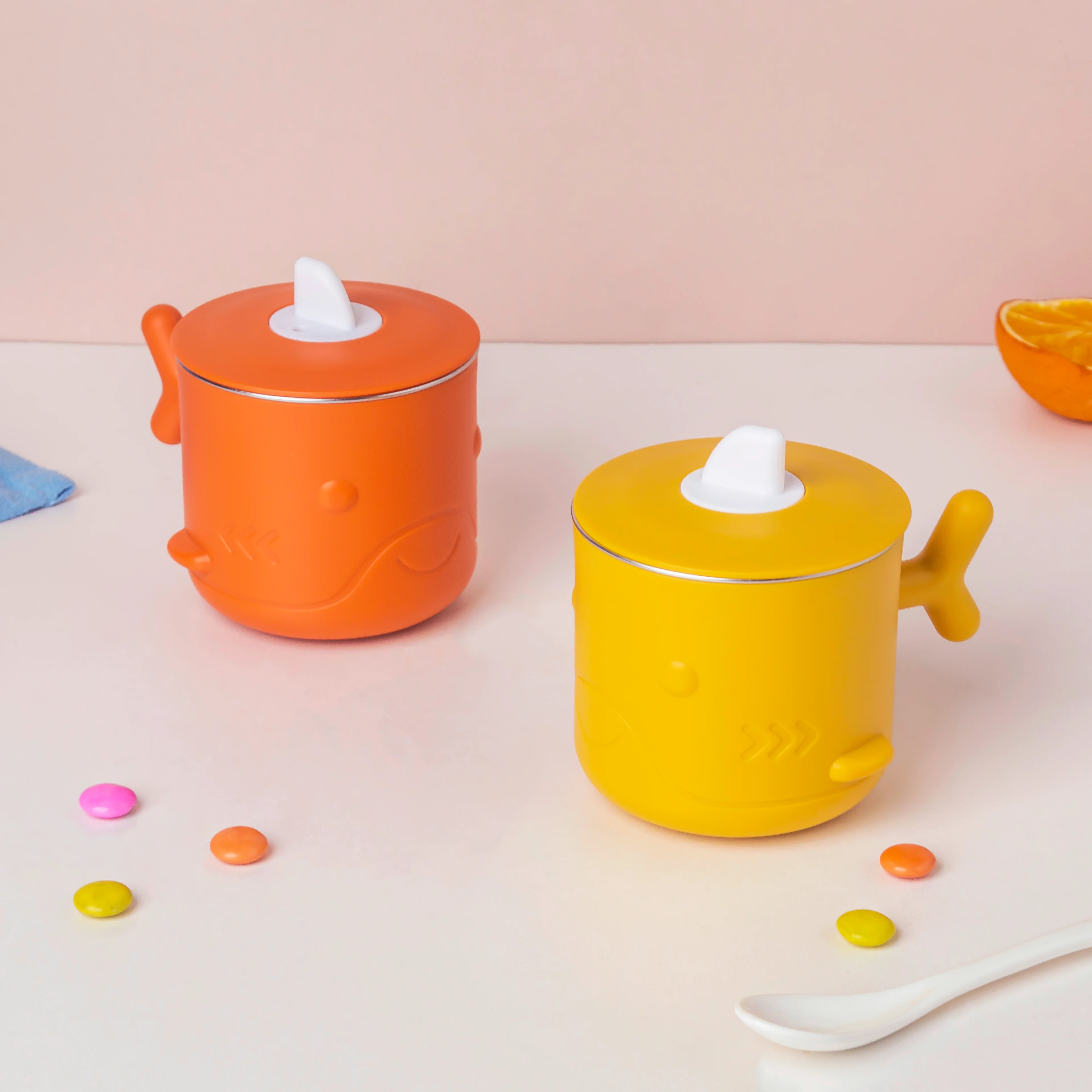 Keep Warm Stainless Steel Feeding Cup Orange 200 ml - Image 10