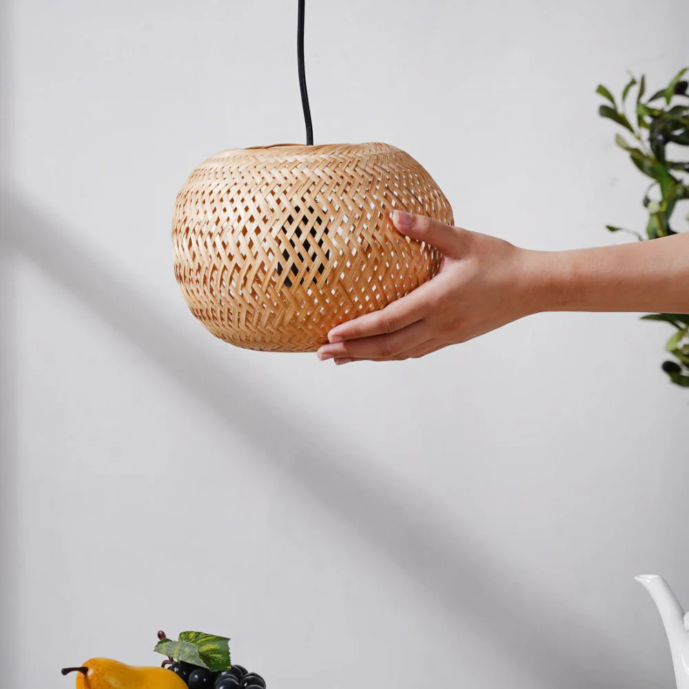 Shellac Bamboo Round Lampshade 7.5 Inch - Image 2