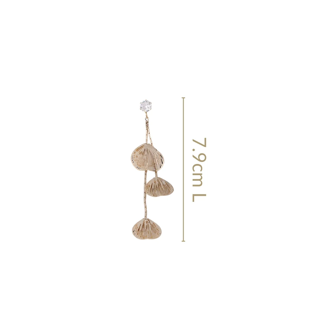 Shimmery Gold Tassel Earrings - Image 3