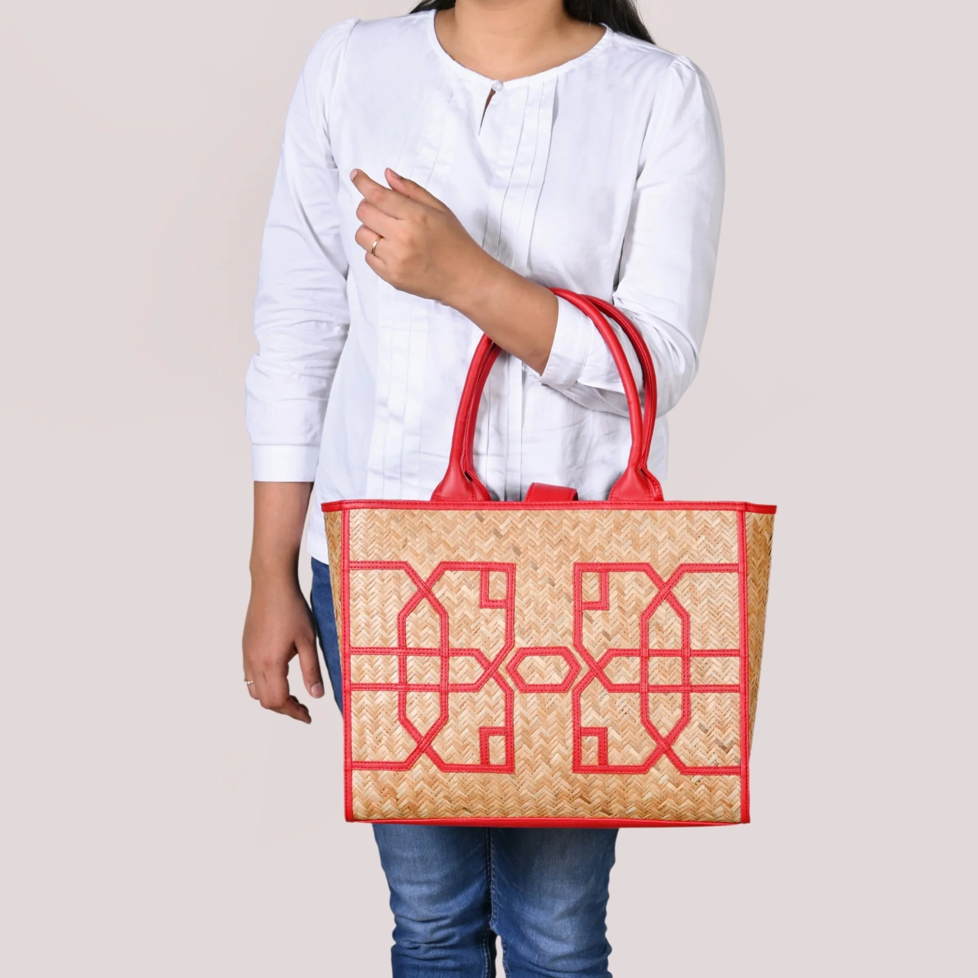 BreezeBag Ruby Red Weave Carryall Tote - Image 2