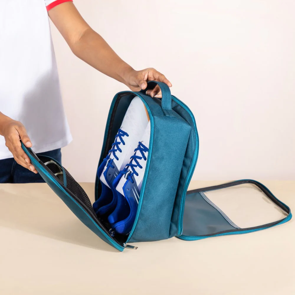 Shoe Travel Bag Teal 9x12 Inch Waterproof - Image 2