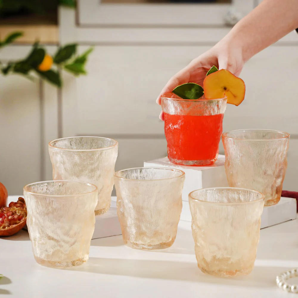 Short Amber Glacier Glass Set Of 6 250 ml - Image 2