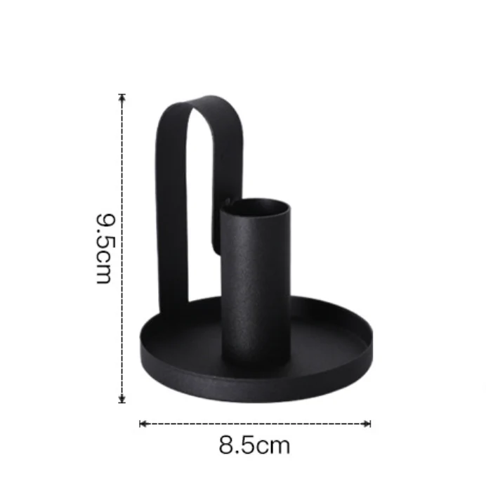 Short Black Candle Holders Set Of 2 - Image 6