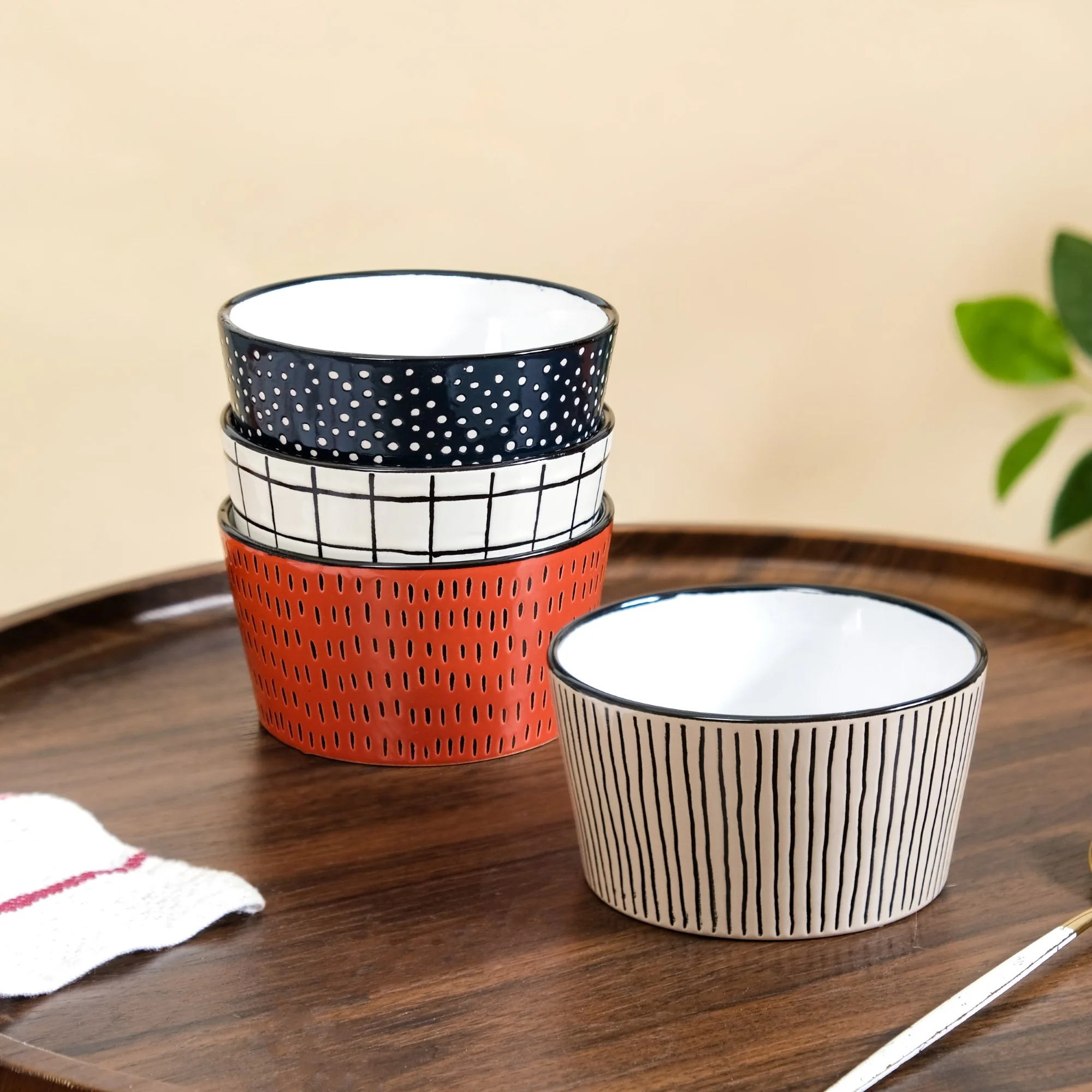 Sienna Ceramic Bowl For Snacks Set Of 4 400ml - Image 3