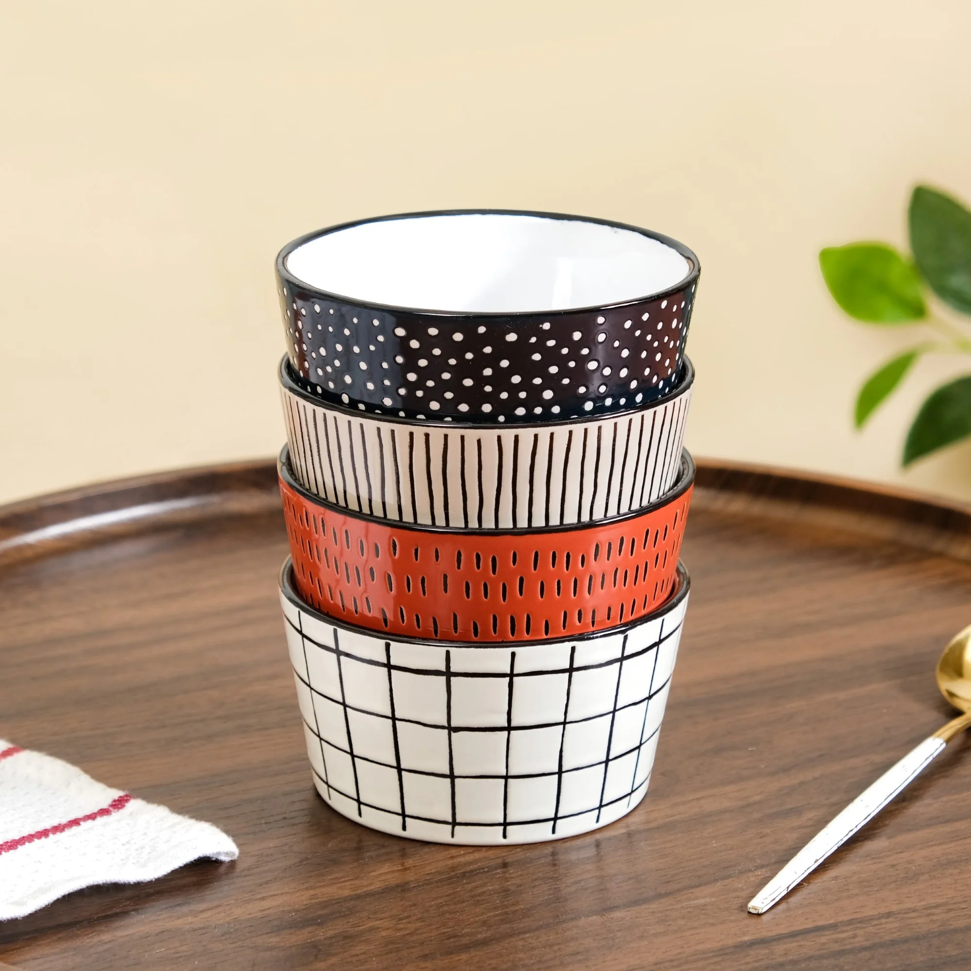 Sienna Ceramic Bowl For Snacks Set Of 4 400ml - Image 6