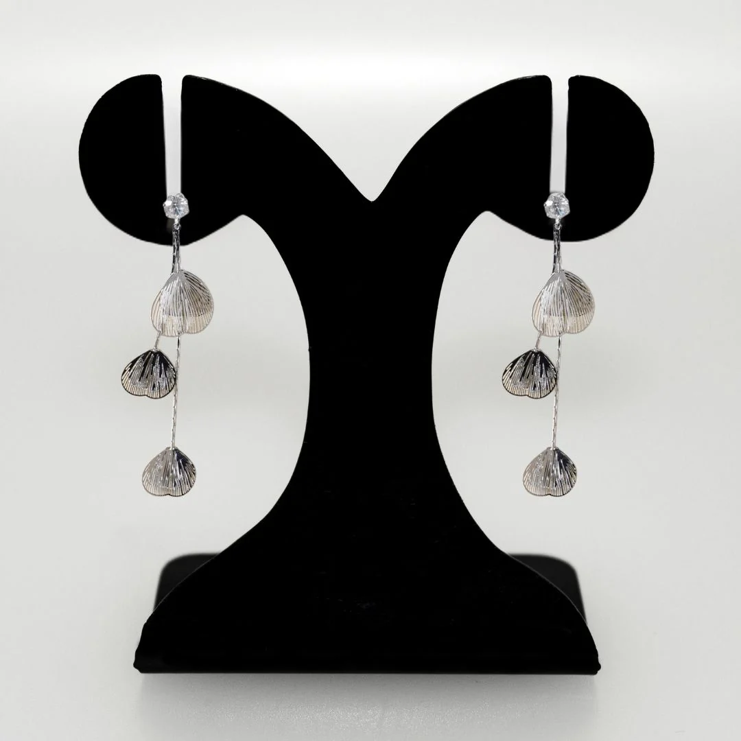Silver Chain Tassel Earrings - Image 6