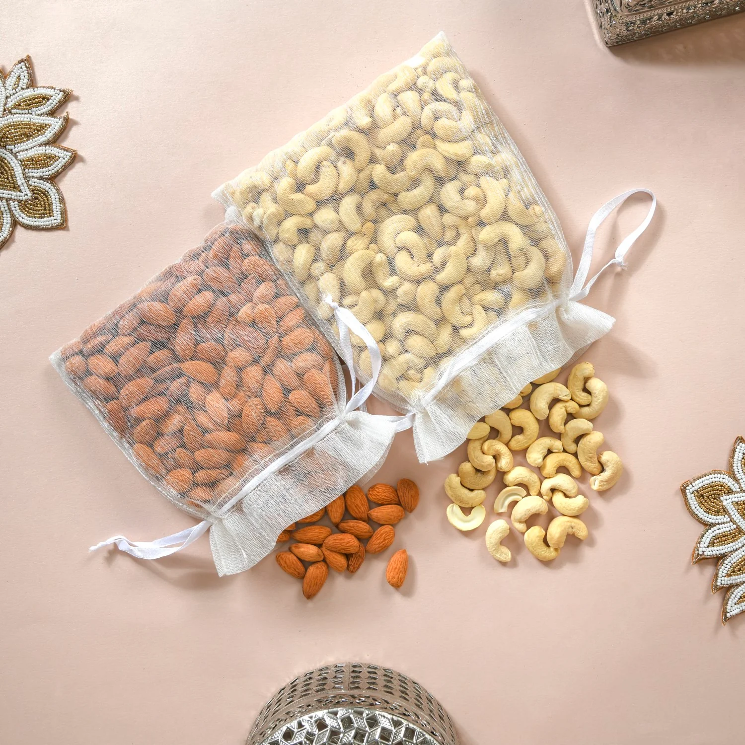 Silver Dry Fruits Gift Box Hamper Set of 7 - Image 5