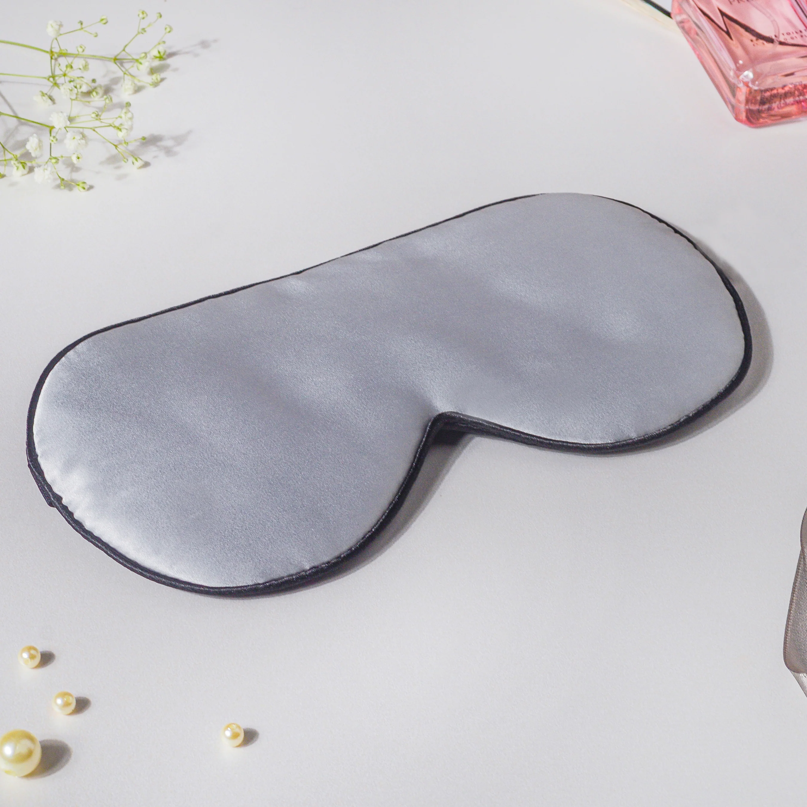 Silver Grey Travel Eye Mask - Image 4
