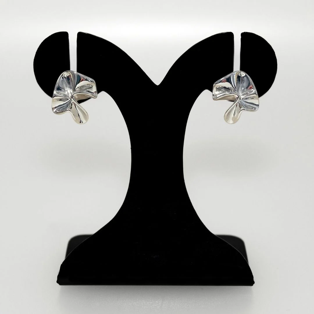 Silver Hammered Fold Studs - Image 6
