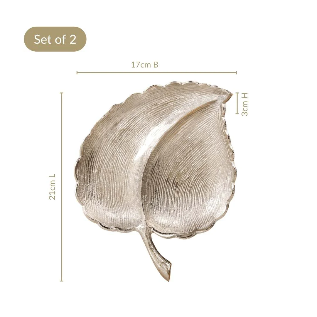 Silver Leaf Platter Set Of 2 - Image 4