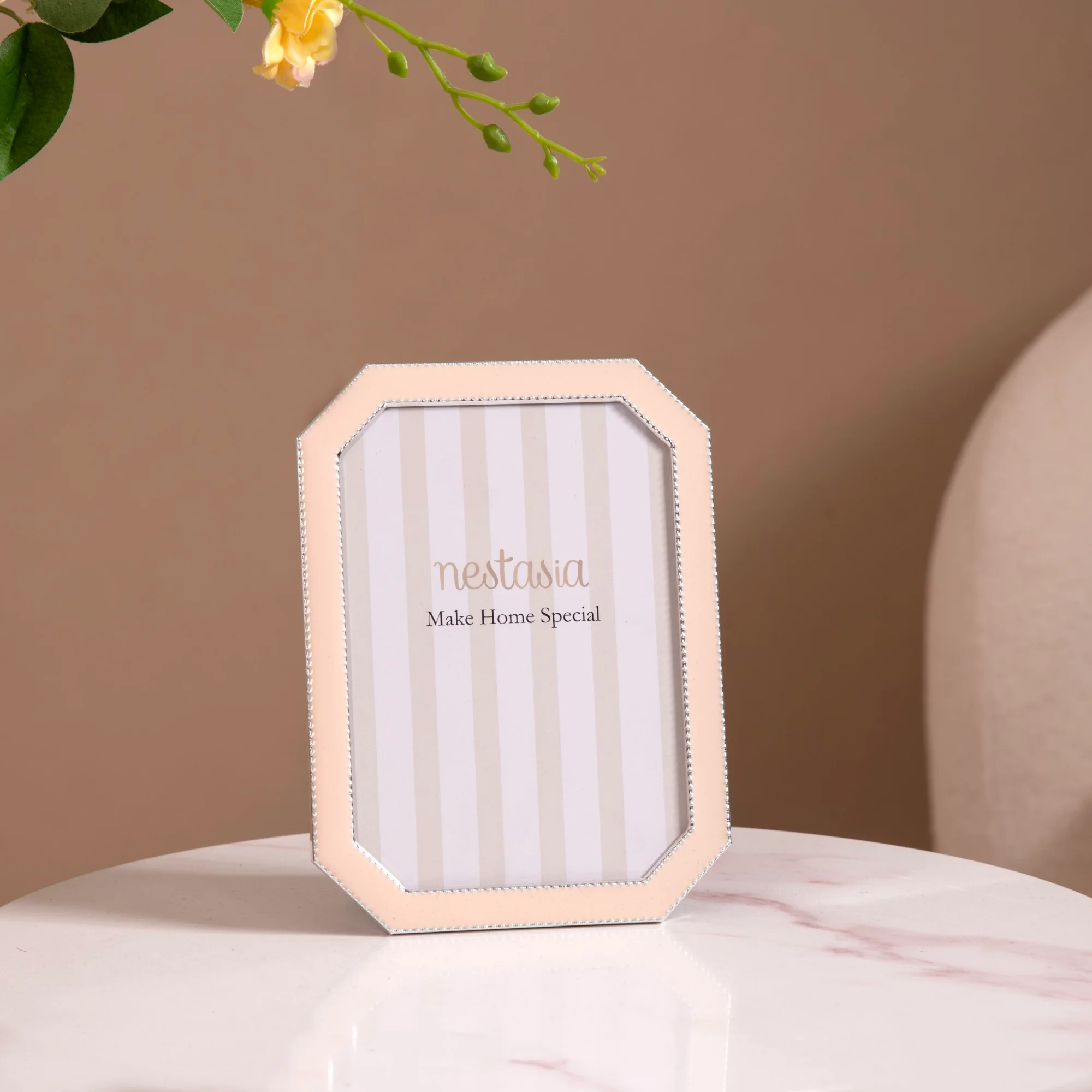 Silver Rim Photo Holder Frame Pink Set Of 2 - Image 6