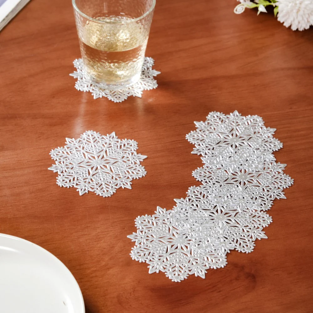 Silver Snowflake Coaster Set Of 6 - Image 4