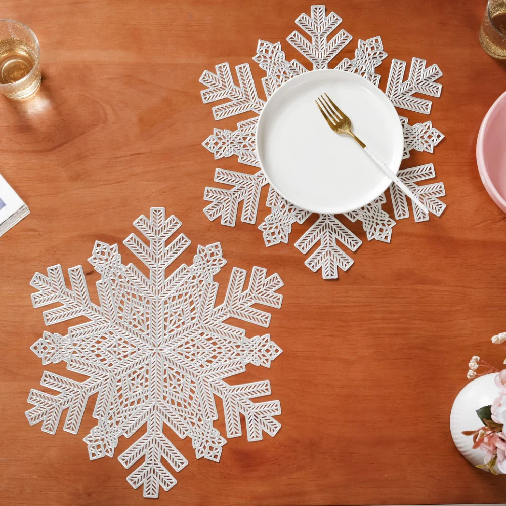 Silver Snowflake Tablemat Set Of 6 - Image 2